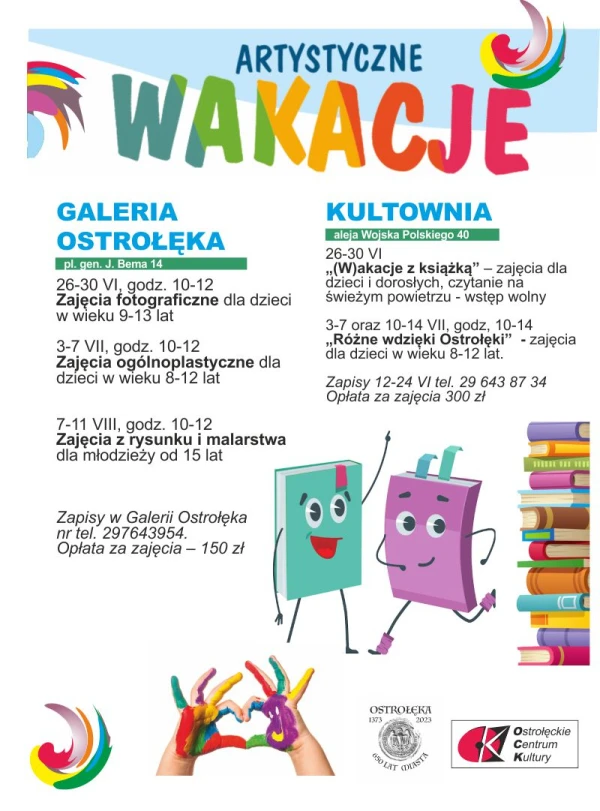 Artystyczne zajęcia wakacyjne 2023 r.
