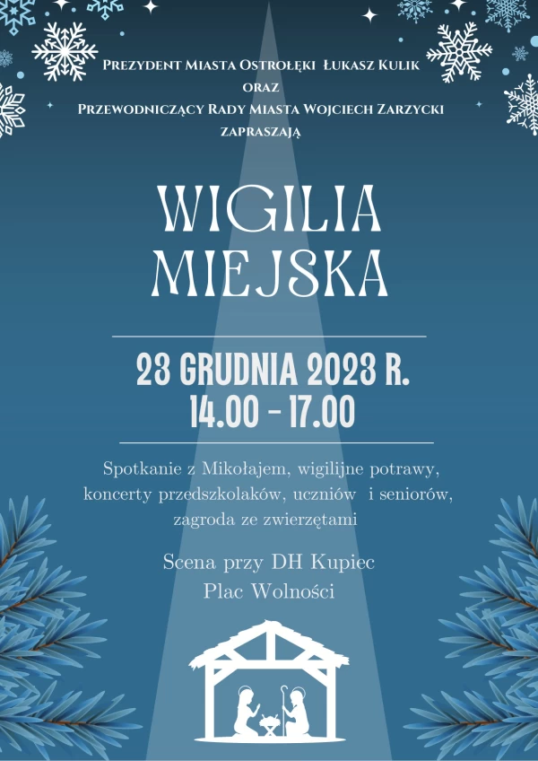 Zapraszamy na Wigilię Miejską w Ostrołęce