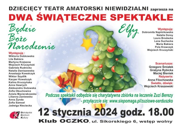 ŚWIĄTECZNE SPEKTAKLE DZIECIĘCEGO TEATRU AMATORSKIEGO NIEWIDZIALNI - styczeń 2024