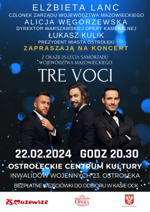  Koncert zespołu TRE VOCI z okazji 25-lecia Samorządu Województwa Mazowieckiego