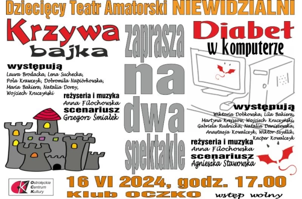 DIABEŁ W KOMPUTERZE i KRZYWA BAJKA dwa spektakle Dziecięcego Teatru Amatorskiego NIEWIDZIALNI (grupa średnia i najstarsza)