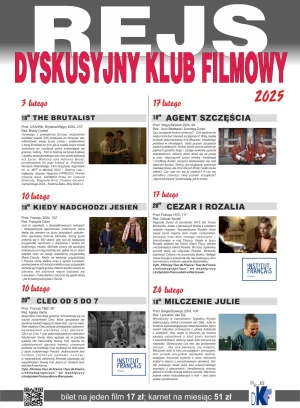 Dyskusyjny Klub Filmowy "Rejs" - repertuar na LUTY 2025 r.