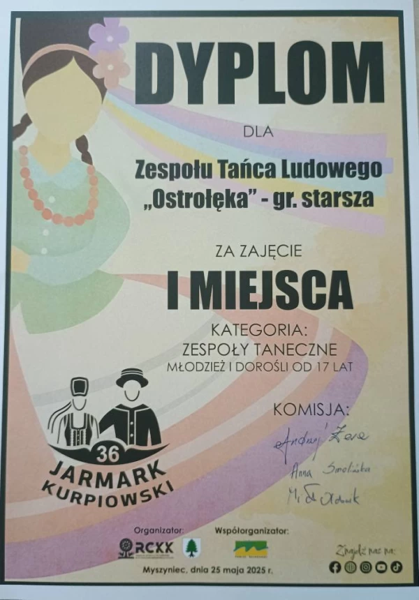 𝗦𝘂𝗸𝗰𝗲𝘀𝘆 𝗭𝗲𝘀𝗽𝗼ł𝘂 𝗧𝗮𝗻́𝗰𝗮 𝗟𝘂𝗱𝗼𝘄𝗲𝗴𝗼 "𝗢𝘀𝘁𝗿𝗼ł𝗲̨𝗸𝗮" im. Jerzego Białobrzewskiego