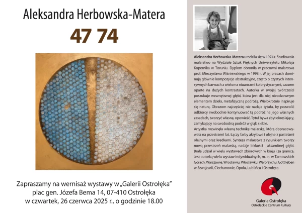 47 74  - wernisaż wystawy malarstwa oraz rzeźb