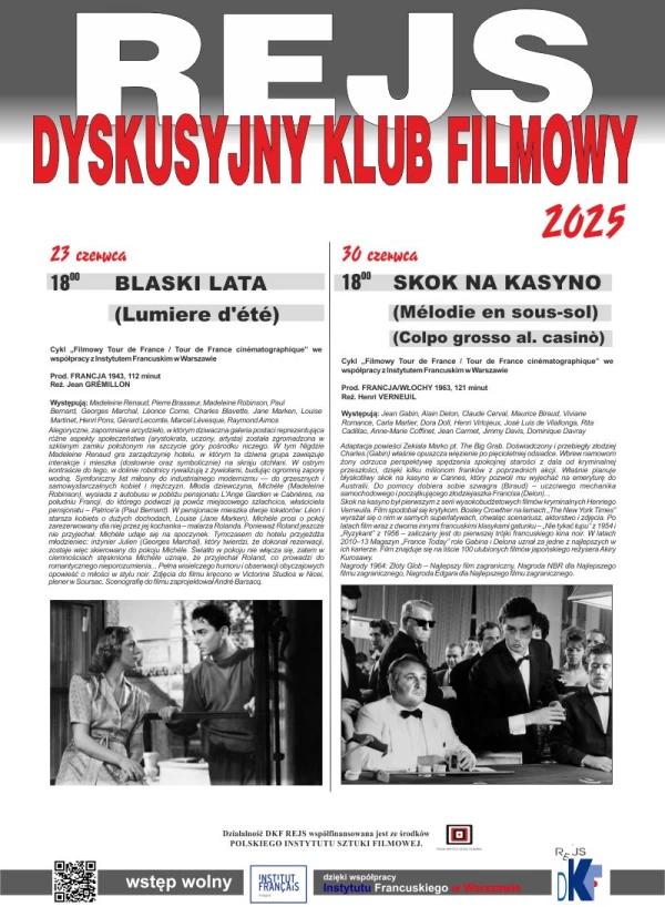 DKF REJS - pokazy specjalne 23 i 30 czerwca br.