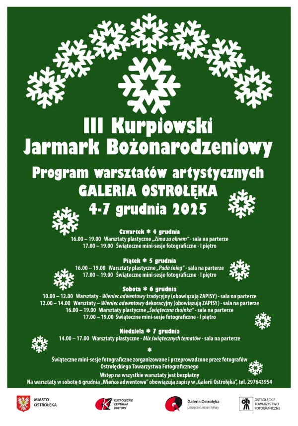 III KURPIOWSKI JARMARK BOŻONARODZENIOWY - świąteczne warsztaty artystyczne 