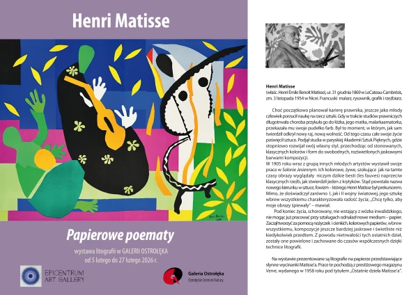 PAPIEROWE POEMATY - wernisaż wystawy litografii Henri Matisse'a 